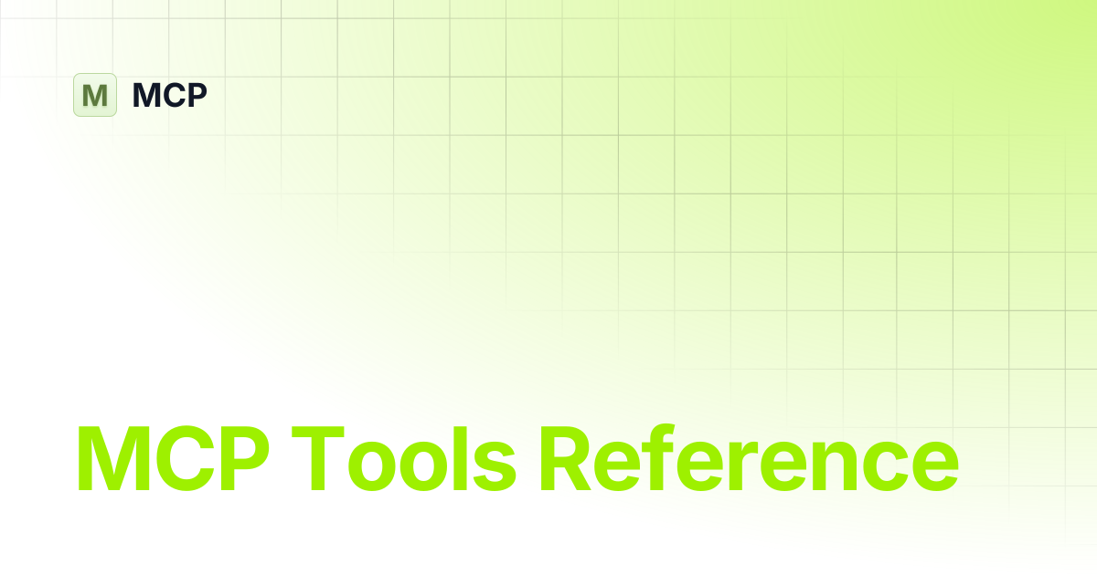 MCP Tools Reference | Trino MCP Server | MCP